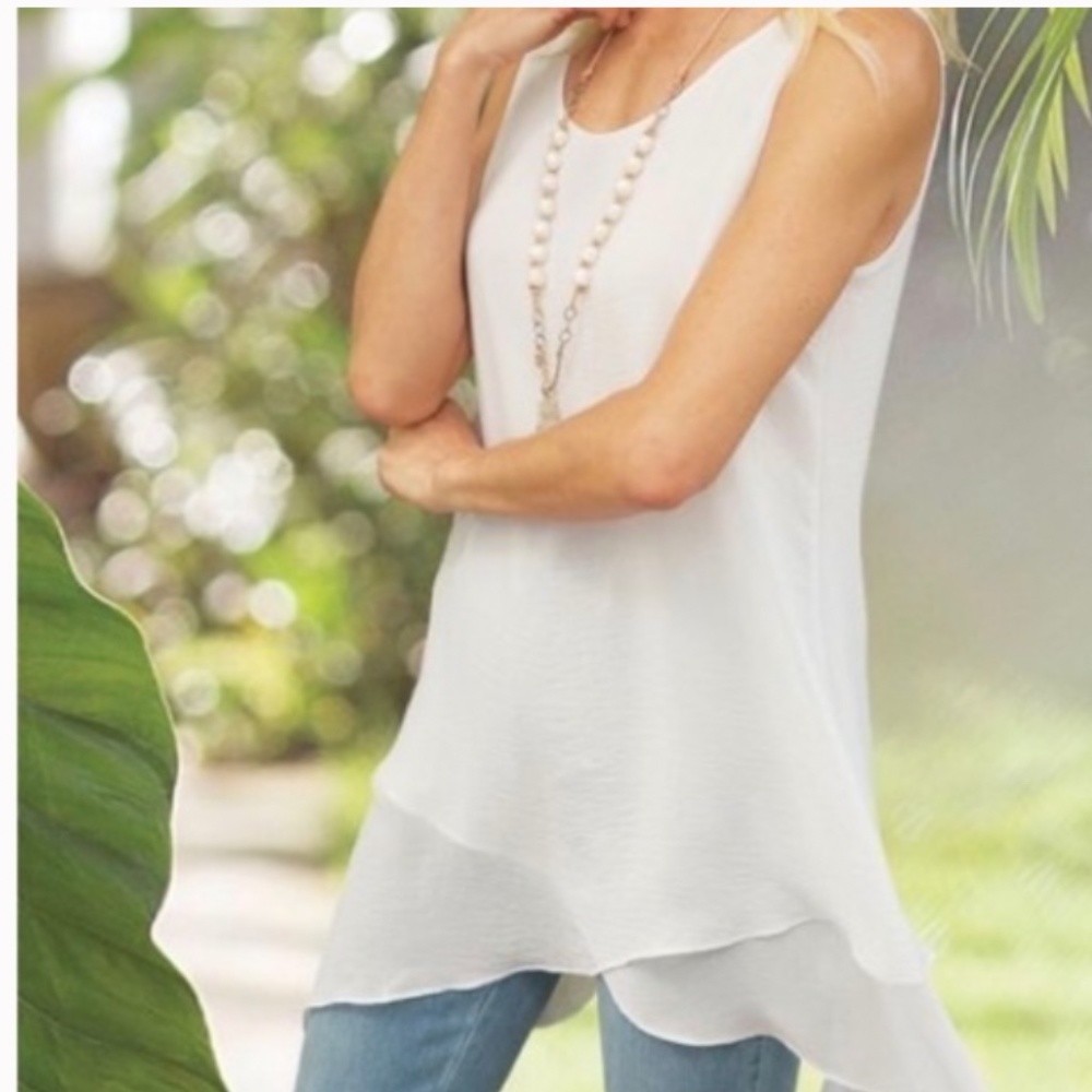 Soft Surroundings Celine Flowy Layered Tunic Tank Soft Surroundings Sz M